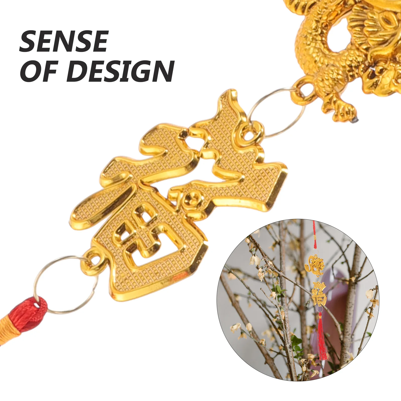 

10Pcs Tassel Dragon Hanging Decor 2024 Chinese New Year Pendant for Potted Plant Window Spring Festival Decoration Set