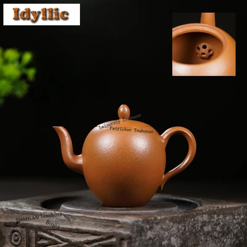 

170ml Yixing Purple Clay Teapots Handmade Beauty Shoulder Pot Raw Ore Section Mud Tea Infuser Kettle With Filter Zisha Tea Set