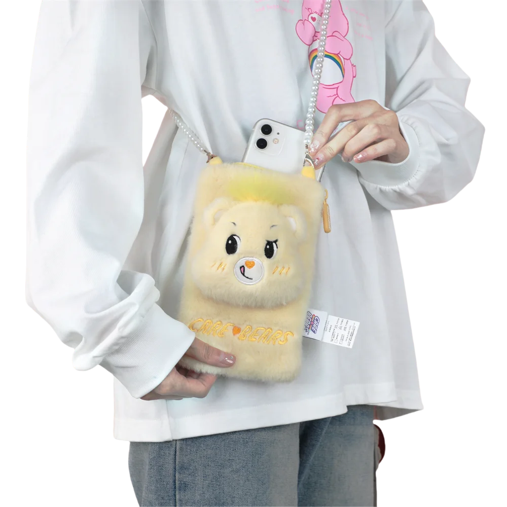Care Bears-Bolso para teléfono de felpa con dibujos animados, bandolera para muñeca de peluche, monedero para niñas, bolsa de almacenamiento, regalo perfecto para vacaciones