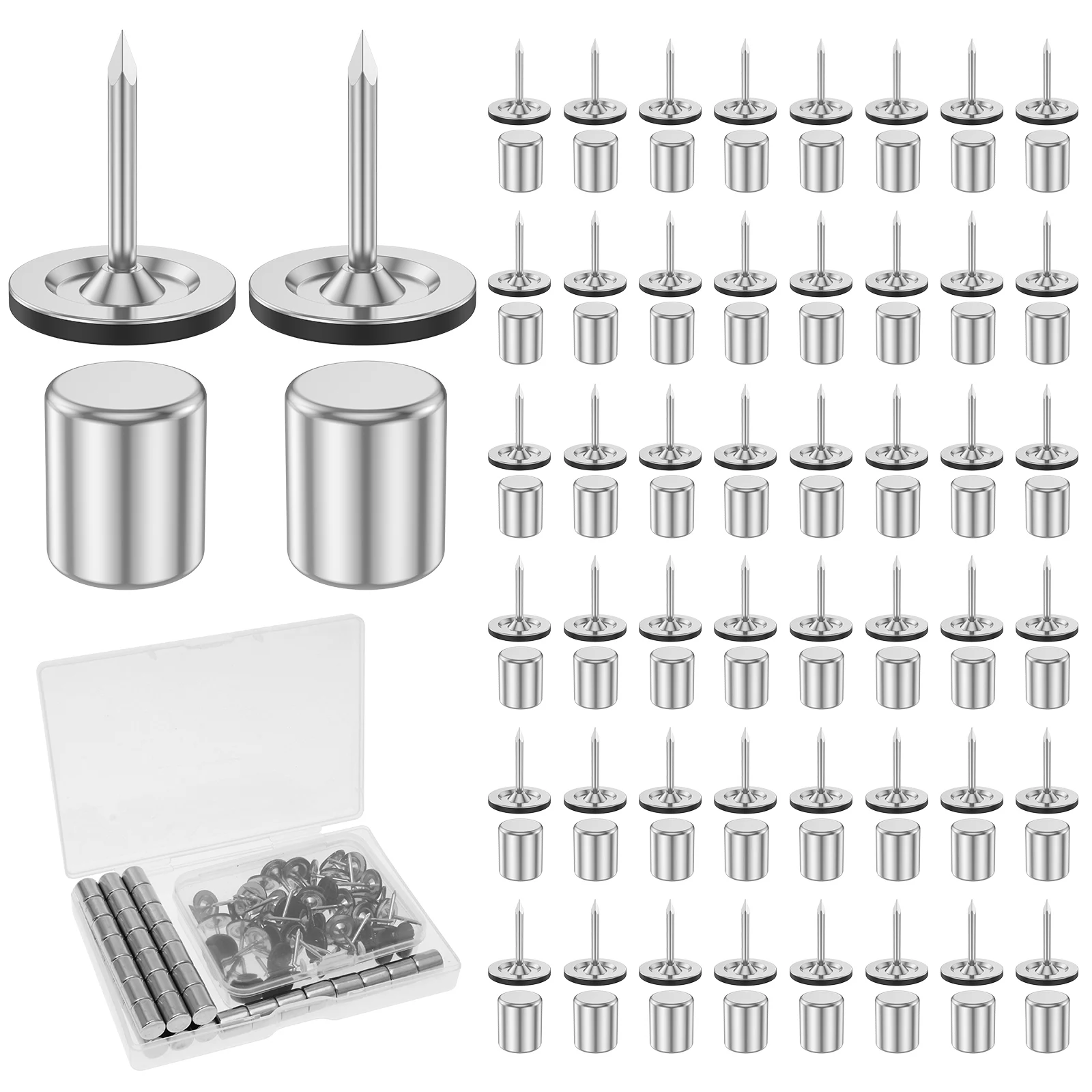 50/60/70 Sets Magnetische Pinnnadeln Wiederverwendbare Magnet-Thumbtacks zum Aufhängen von Postern Magnetische Fotopinnnadeln für Wand-Pinnwände