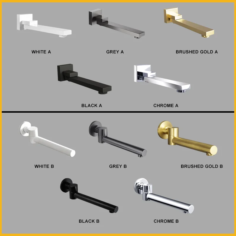 Imagem -02 - Torneira de Bacia de Latão de Parede Redondo e Quadrado Torneira de Banheira Giratória de Ouro Escovado Torneira de Lavatório de Banheiro em Casa Varanda