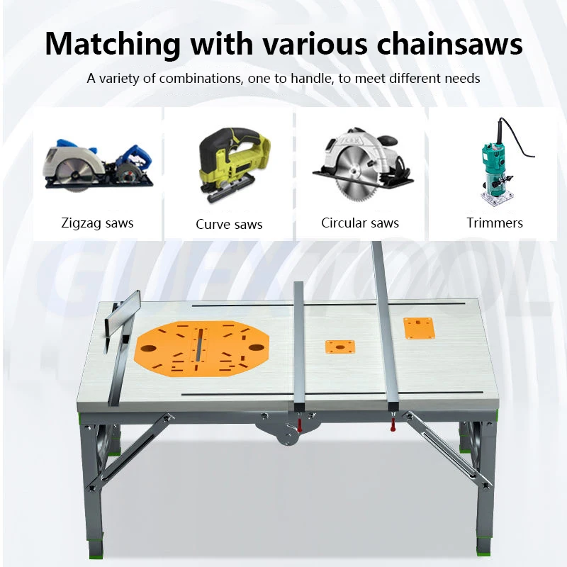 DIY Folding Lifting Work Saw Multifunctional Woodworking Workbench Electric Woodworking Table Saw Upside Down Sliding Table Saw