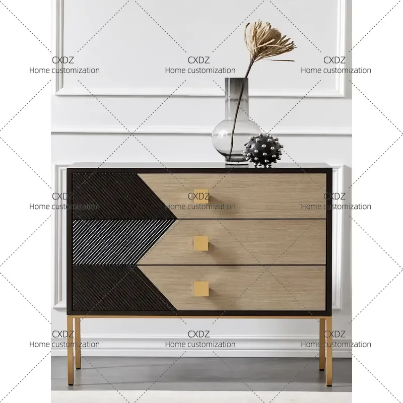Medieval Style Storage Cabinet Bedroom Three Drawer Unit Entryway Partition Console Dining Room Sideboard Furniture