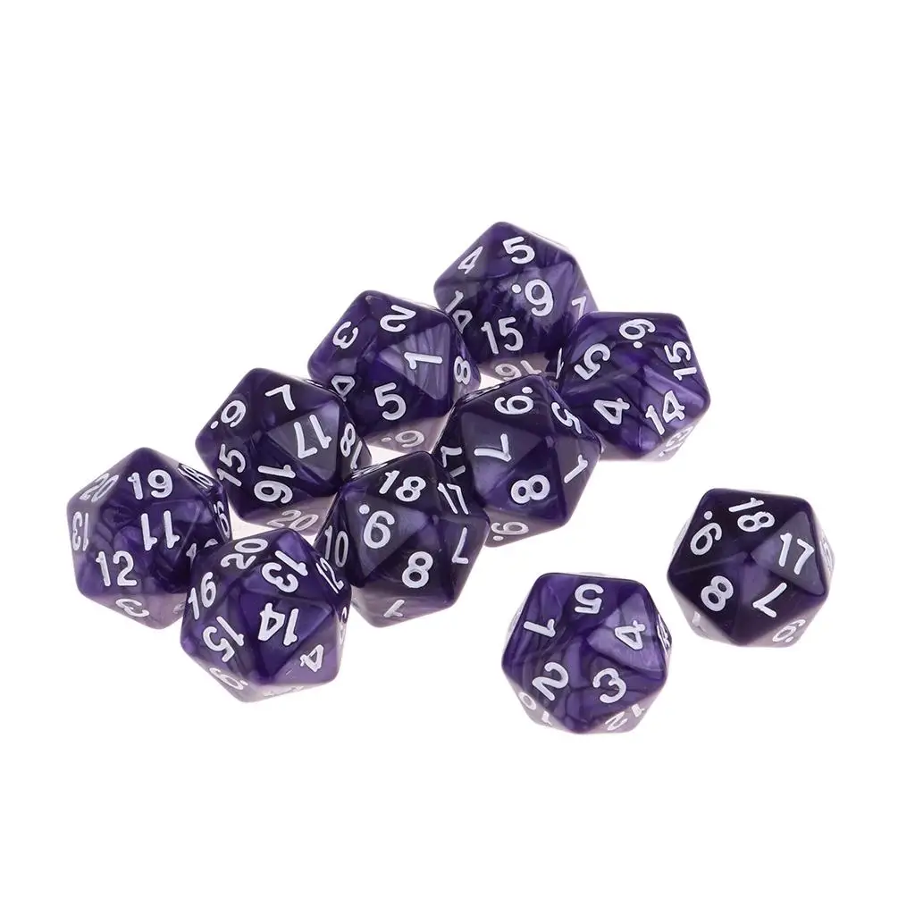 

Набор акриловых кубиков D20 для ролевых игр, 10 шт., аксессуары для настольных игр