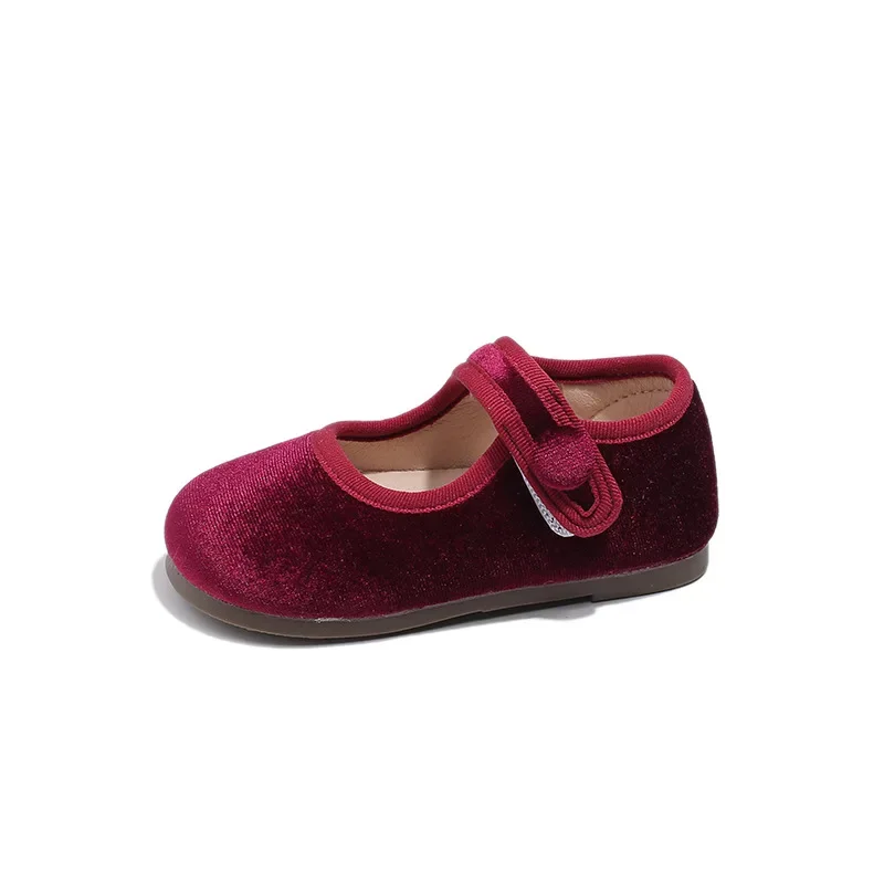 

Korean Children's Shoes Little Girls Spring Velvet Baby Princess Children Little Girls Single Shoes