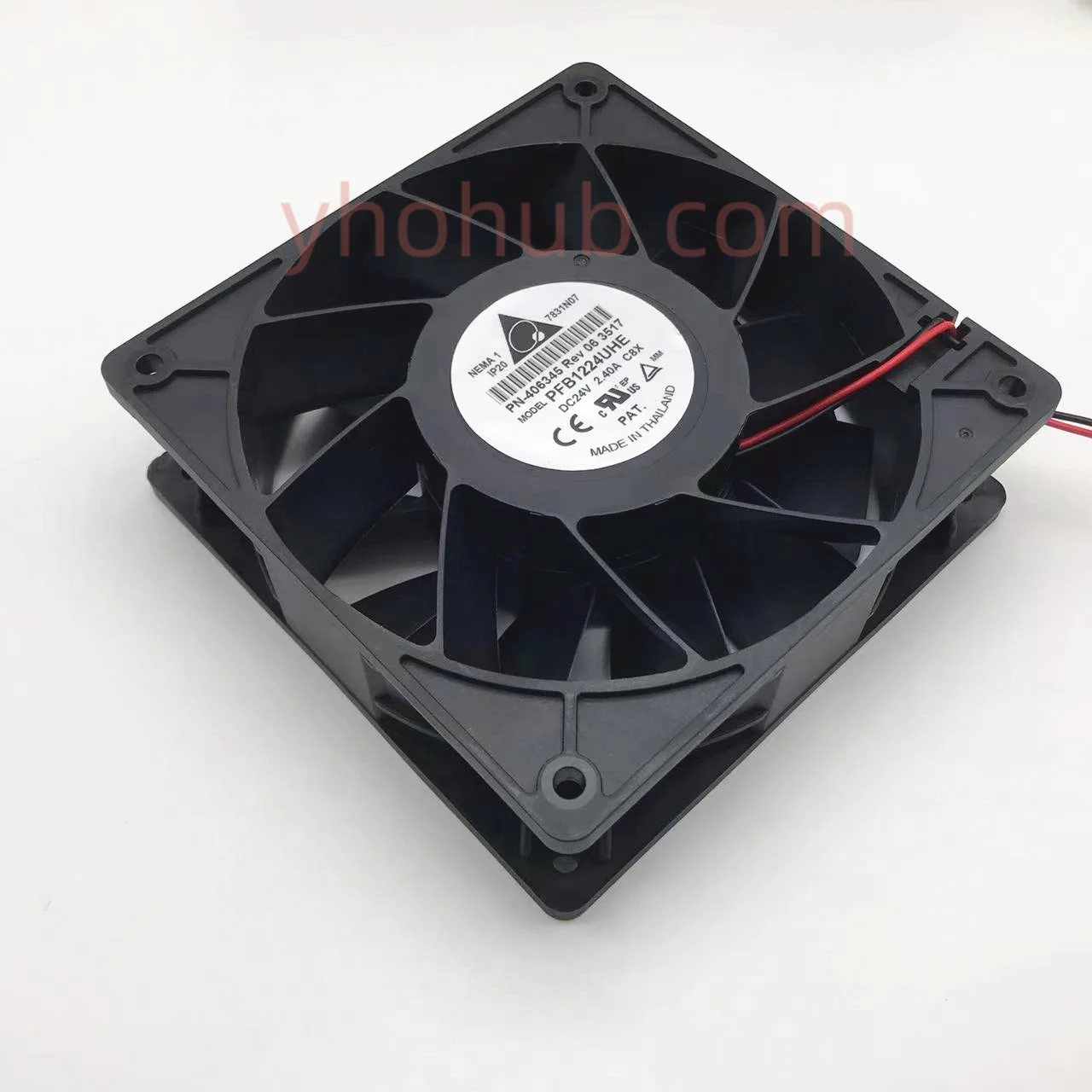 

Delta Electronics PFB1224UHE C8X DC 24V 2.40A 120x120x38mm 2-Wire Server Cooling Fan