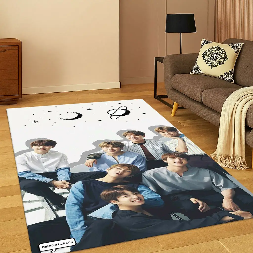 Kpop Star B-BTS Kim JIN SUGA V السجاد البساط لغرفة النوم غرفة المعيشة أريكة المنزل ممسحة ديكور المنزل ، منطقة البساط سجادة أرضية غير قابلة للانزلاق هدية #2