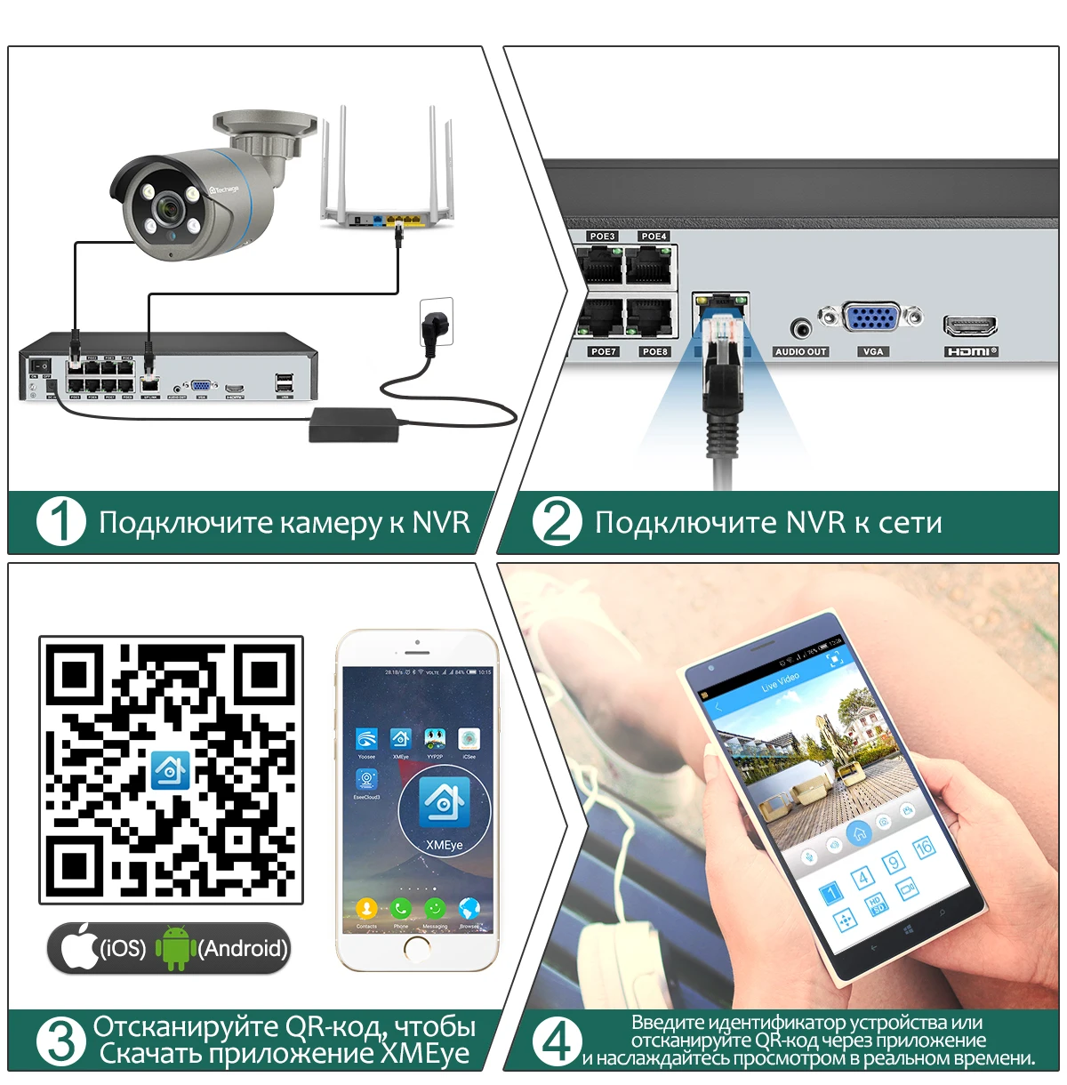 Techage-POE IP AmendBUY, 4MP, IP66