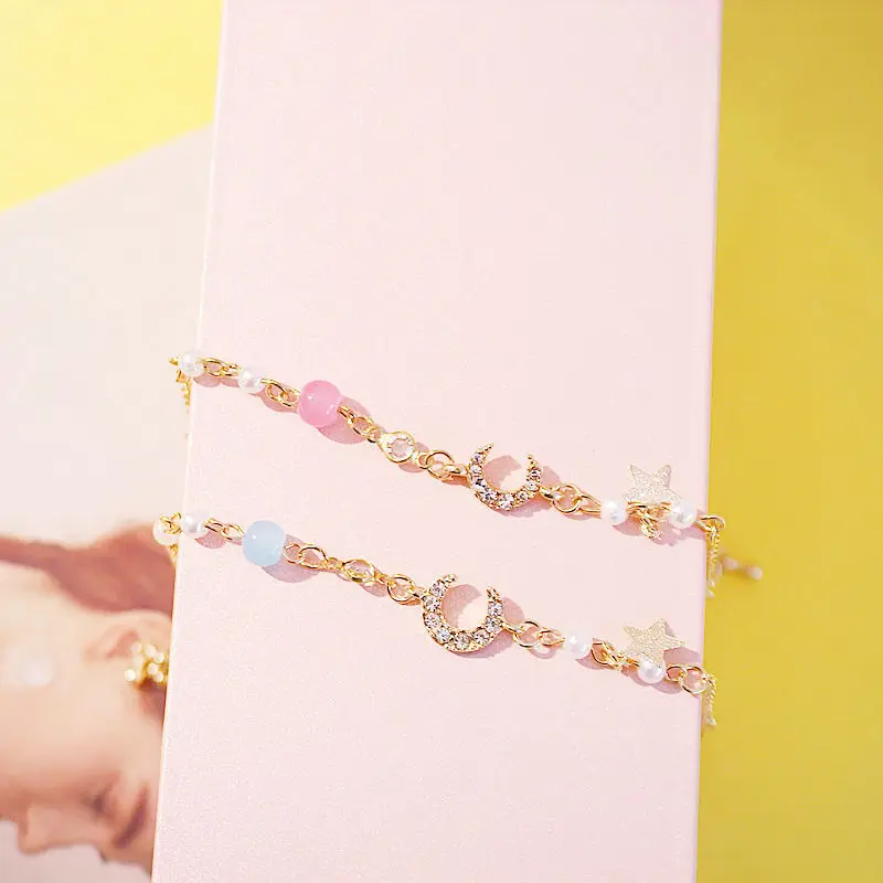 Tik Tok wholesale postage star bracelet female student bracelet crystal colorfast girl heart bracelet jewelry wholesale