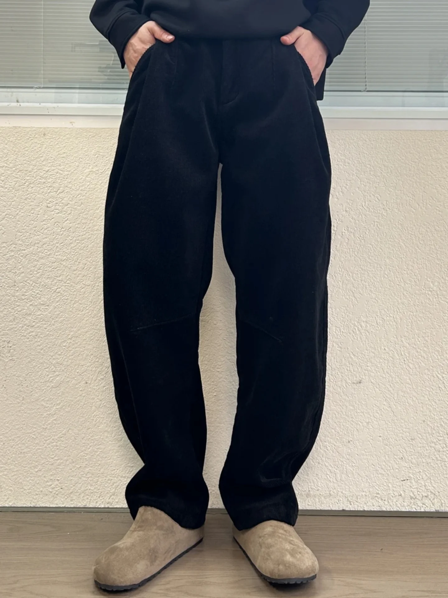 

Men's Casual Straight Leg Pants Winter New Heavyweight Corduroy Fce Lined Loose Warm Personali Straight Tube Leisure Tro...