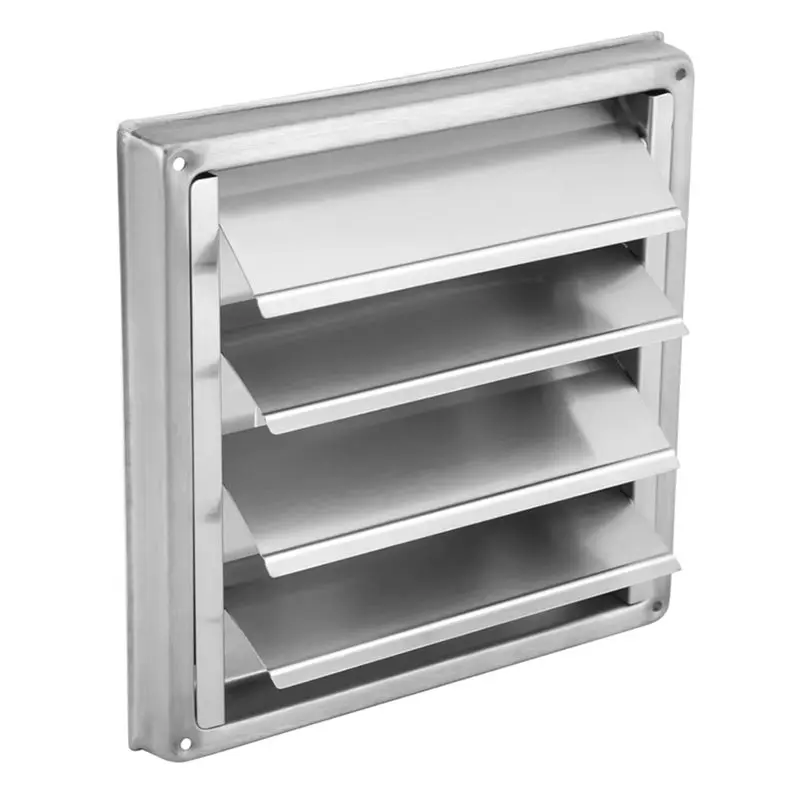AB08-Air Vent Duct Grill Exterior Wall Ventilation Cap Cover Square Air Outlet Movable Stainless Steel For Home Decoration