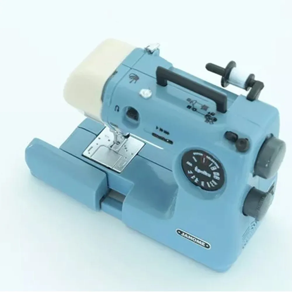 Mini Portable Sewing Machine Model Plastic Household Miniature Sewing Machine Toy Dollhouse Accessories
