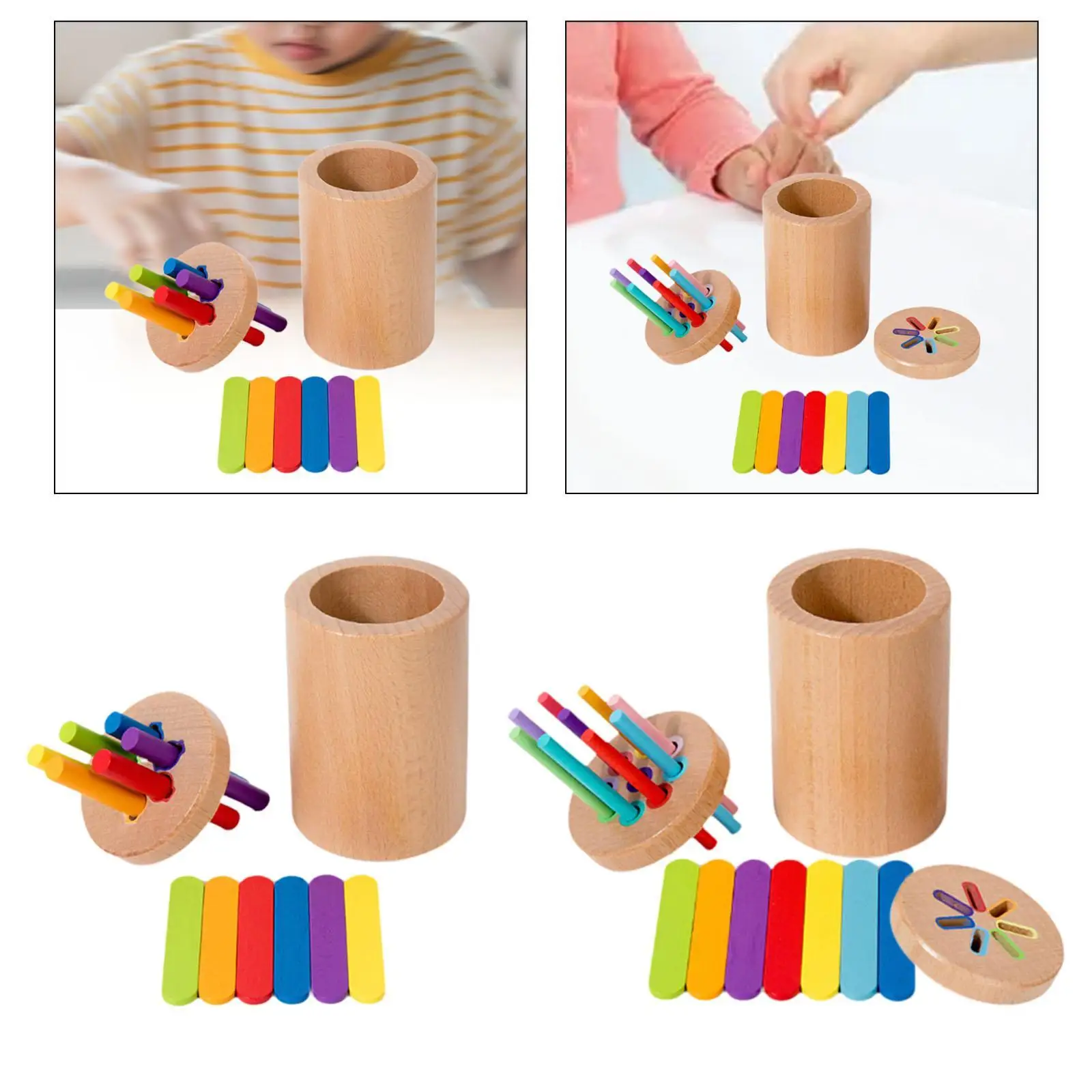 Kids Sorting Cup Preschool Learning Activity Cognitive Color Sorting Toy