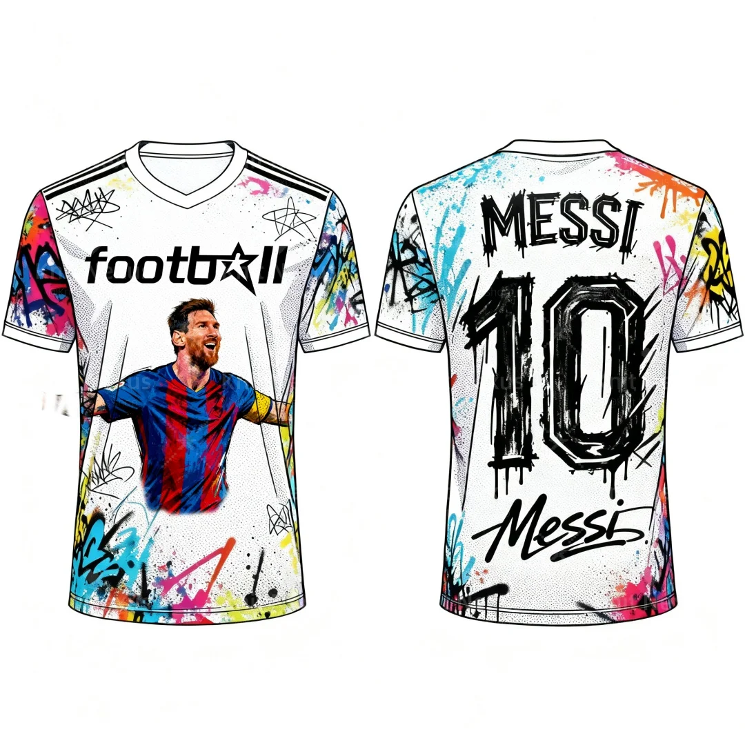 2025 Messi No. 7 Football jersey Men's sportswear Autumn Sports Dry Quickly Men's T-Shirt Children's Clothing Tee Y2k Woman