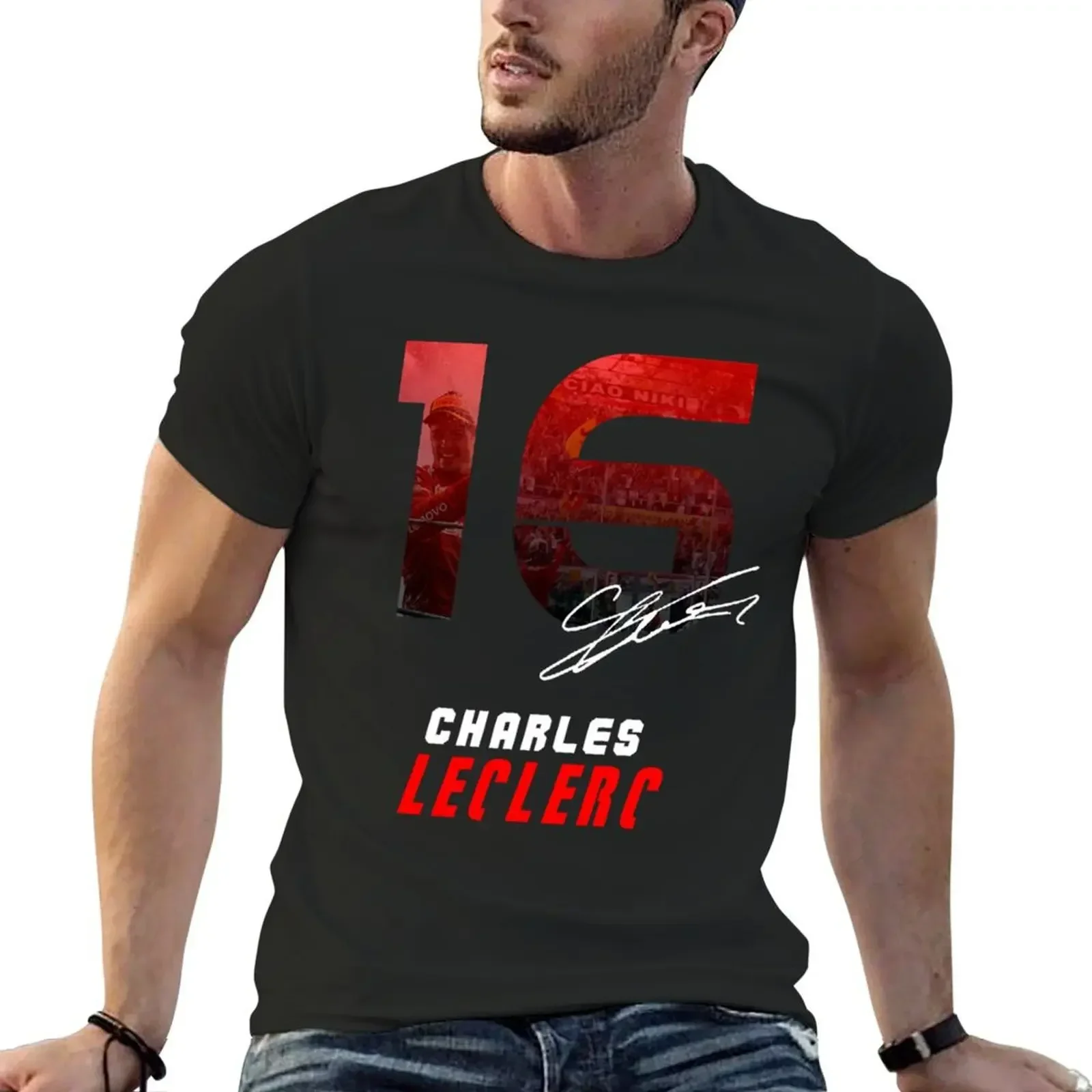 Charles Leclerc T-Shirt cotton graphic tees oversized sublime korean fashion Men's clothing