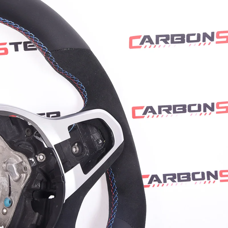 Custom Alcantar LED Carbon Fiber Steering Wheel for Bm w M5 M6 F10 F18 F11 F12 Racing Wheel Convertible