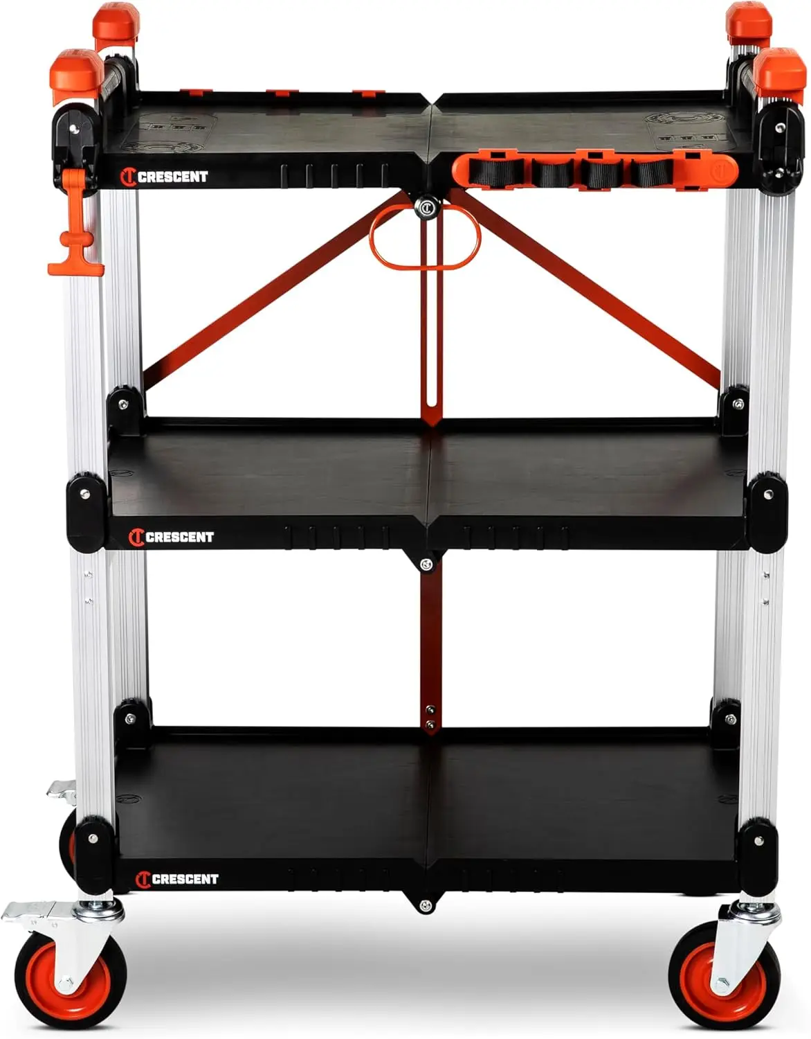 

Сверхпрочная складная тележка для стройплощадки с 3 полками, грузоподъемность 300 фунтов - портативная и долговечная для профессионального использования
