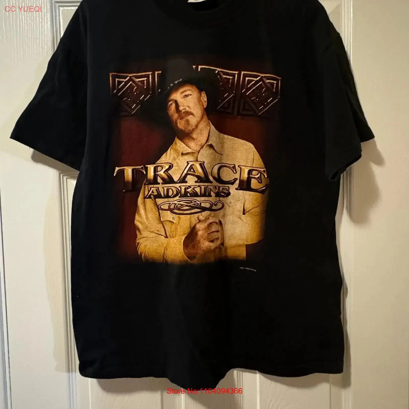 Y2K Trace Adkins 2001 Tour Large Black Double Sided 27 Chest 21 PIT TO T Shirt vintage Washed Soft graphic