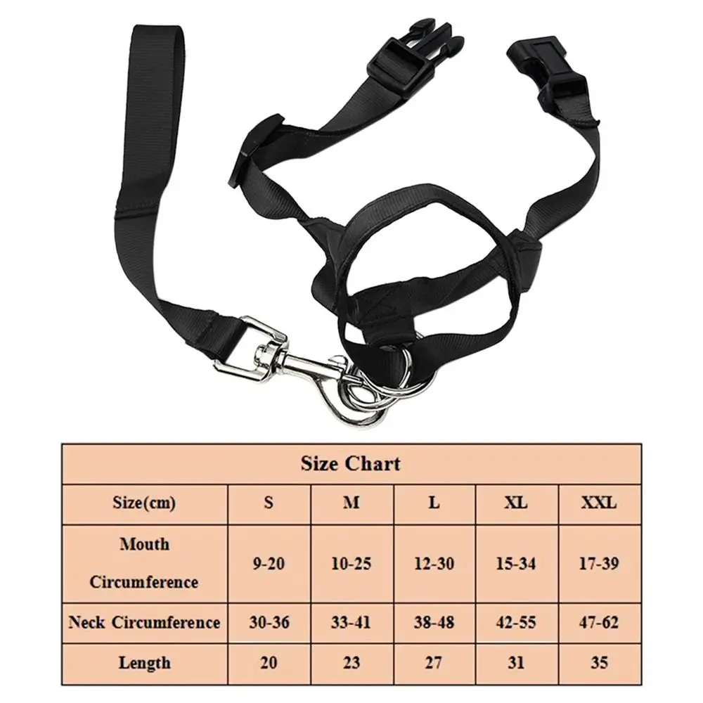 Adjustable Anti barking Non Pull Nylon Leader Harness Dog Head Collar Dog Halter Dog Muzzle