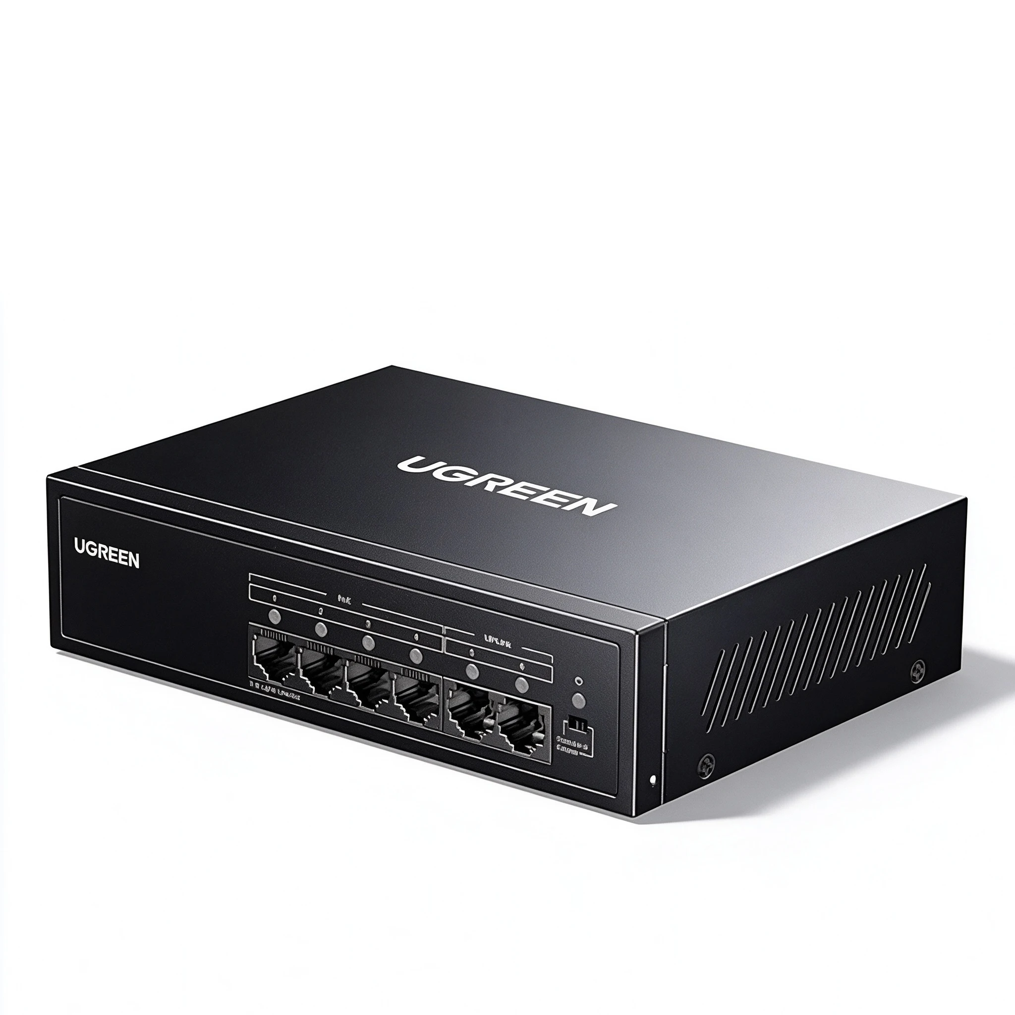 UGREEN CM943   6 Port 100Mbps PoE Switch 4 PoE Ports 2 Uplink 42W Total 30W Per Port 250m Long Transmission Metal Shell