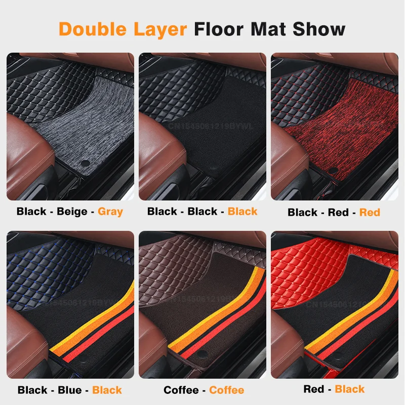 For Alfa Romeo Stelvio 2017 2018 19 20 21 22 23  Double Layer Car Floor Mats Custom Auto Foot Pads Automobile Carpet Accessories