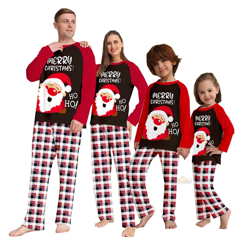 

2025 Christmas Pajamas Family Matching Clothes Set Adult Father Mother Kids New Xmas Family Look Sleepwear Baby Rompers Outfits