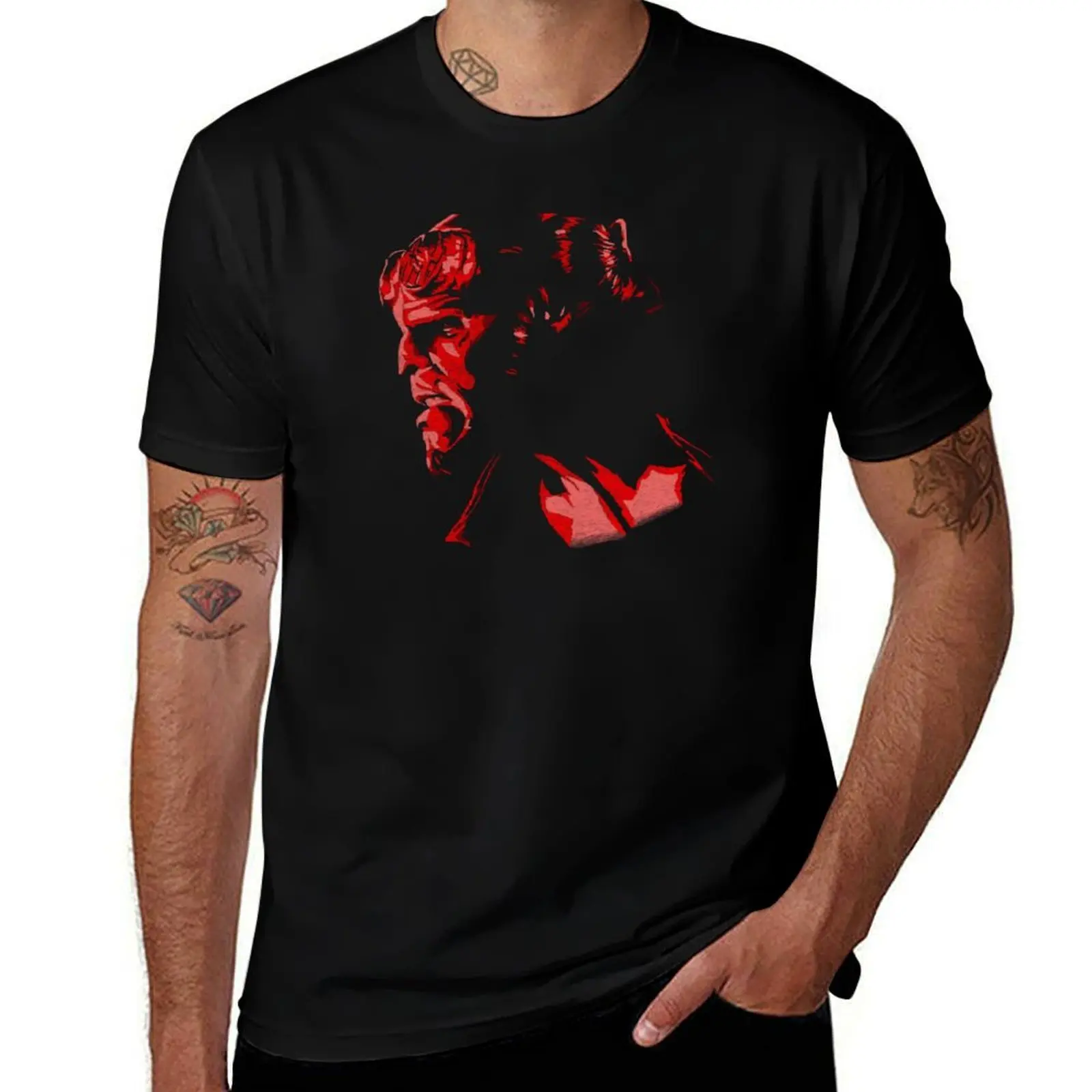 Hellboy Highlights T-Shirt Simple Graphic Design T-Shirt