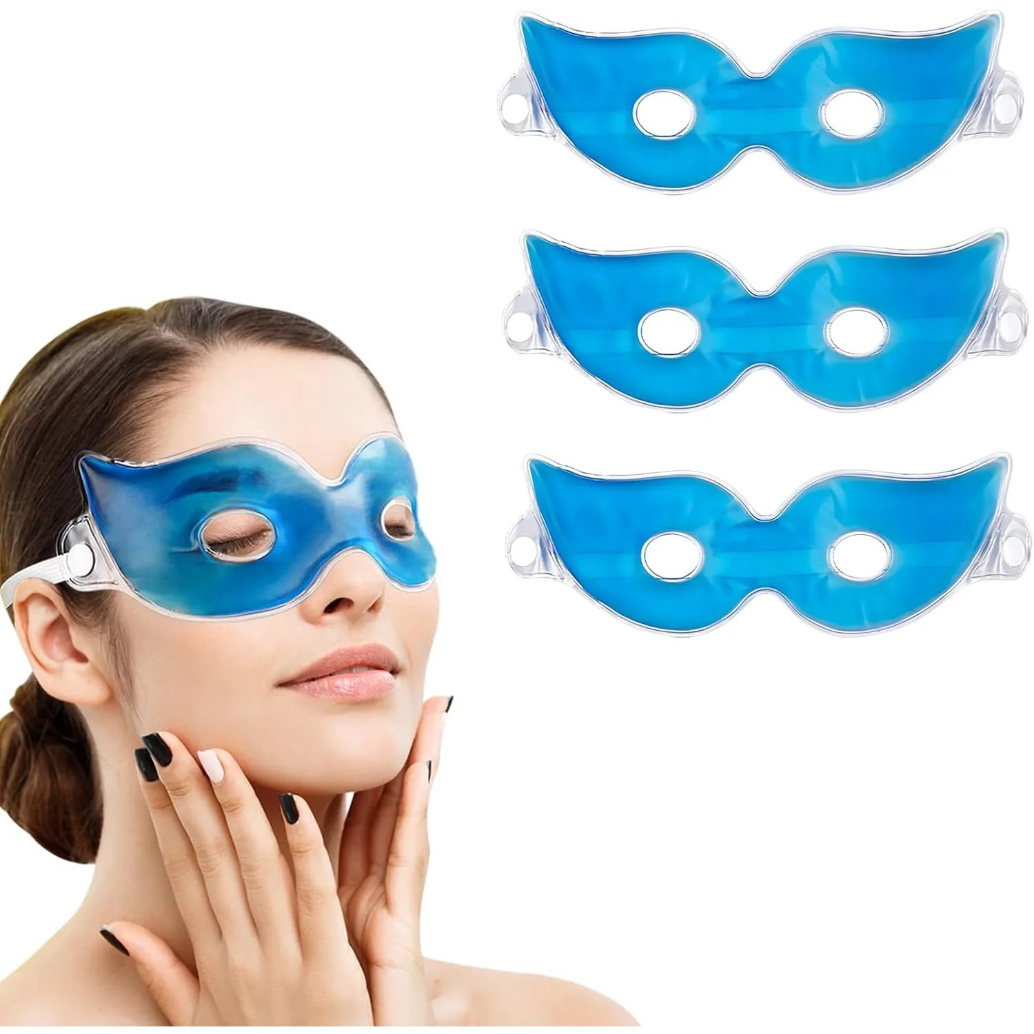 Reusable Cooling Gel Eye Mask – Hot & Cold Compress Pads for Eye Relaxation & Soothing Comfort, Ideal for Tired Eyes