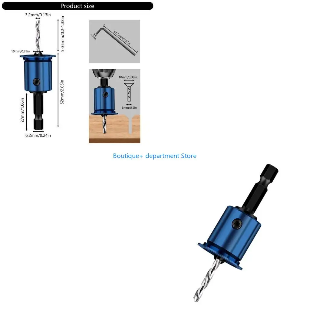 

E1PD сверла с зенковкой, карбидные регулируемые глубины для отверстий в деревянной доске, потайные отверстия, электроинструмент,