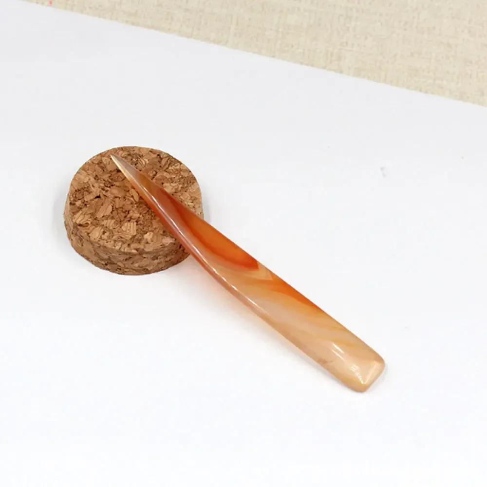 Natural Agate To Rub Leather Edge for Scoring Folding Creasing Paper Leather Crafts DIY Handmade Leather Tool Accessory