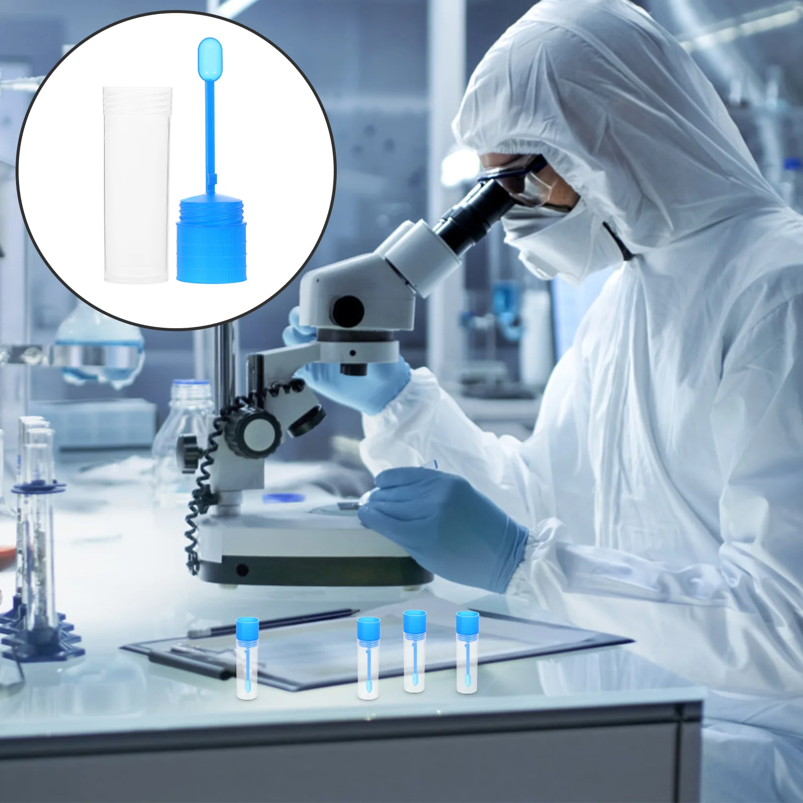 30pcs Sample Cups Stool Specimen Containers Fecal Collection Cups Test Containers with Lid 20ml