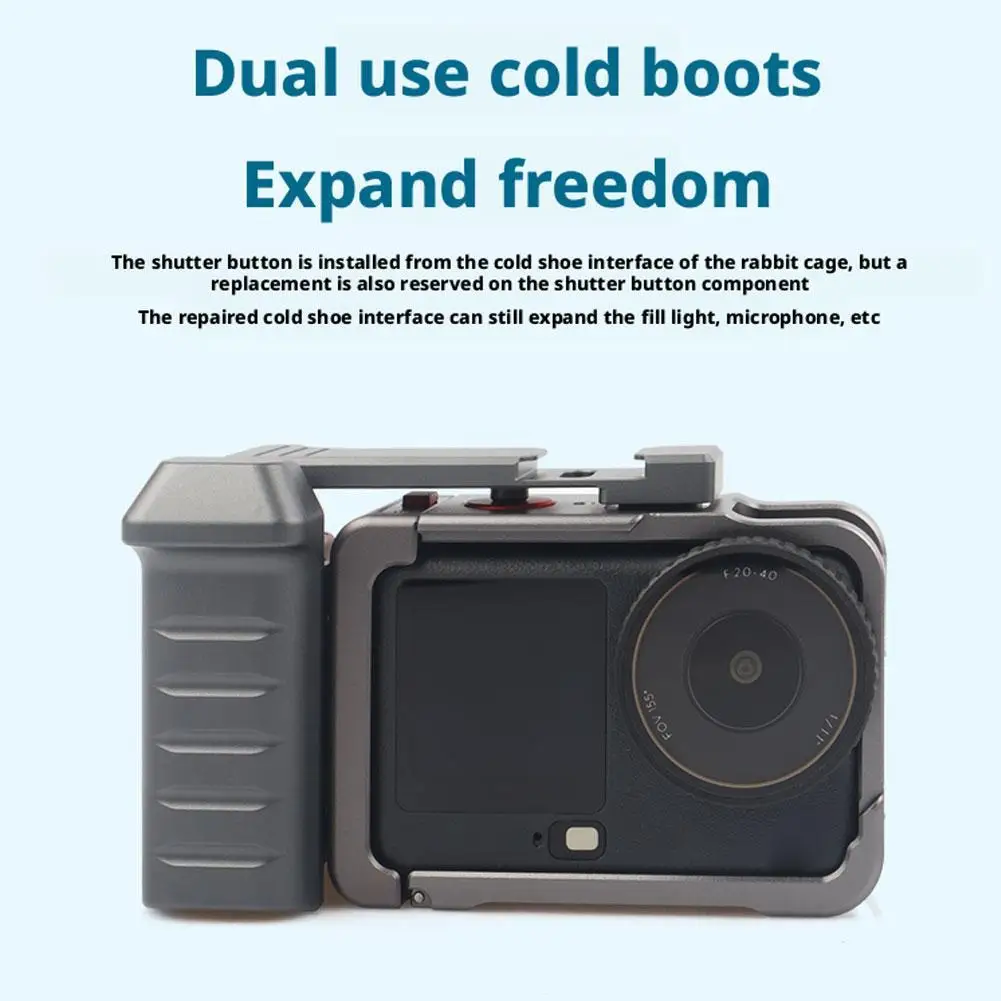   لـ dji Action 6 حامل قبضة الكاميرا قفص معدني لـ Action 6 ملحقات زر مصراع مقبض التصوير الفوتوغرافي ﻿