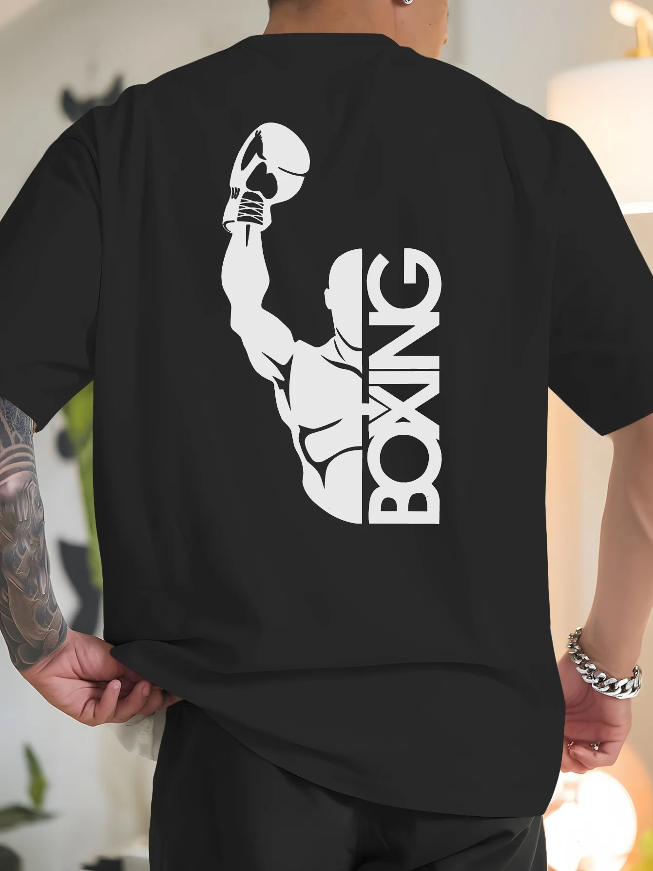 Men's BOXING Sports Fitness T Shirt Cotton Tee Casual Oversized Summer Spring Loose Top Streetwear BOXING lovers Gifts Novelty