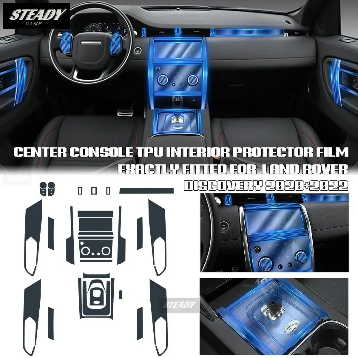 For Land Rover Discovery 2020-2022 2023Car Interior Center Console Transparent TPU Protective Film Anti-scratch Repair Accessori