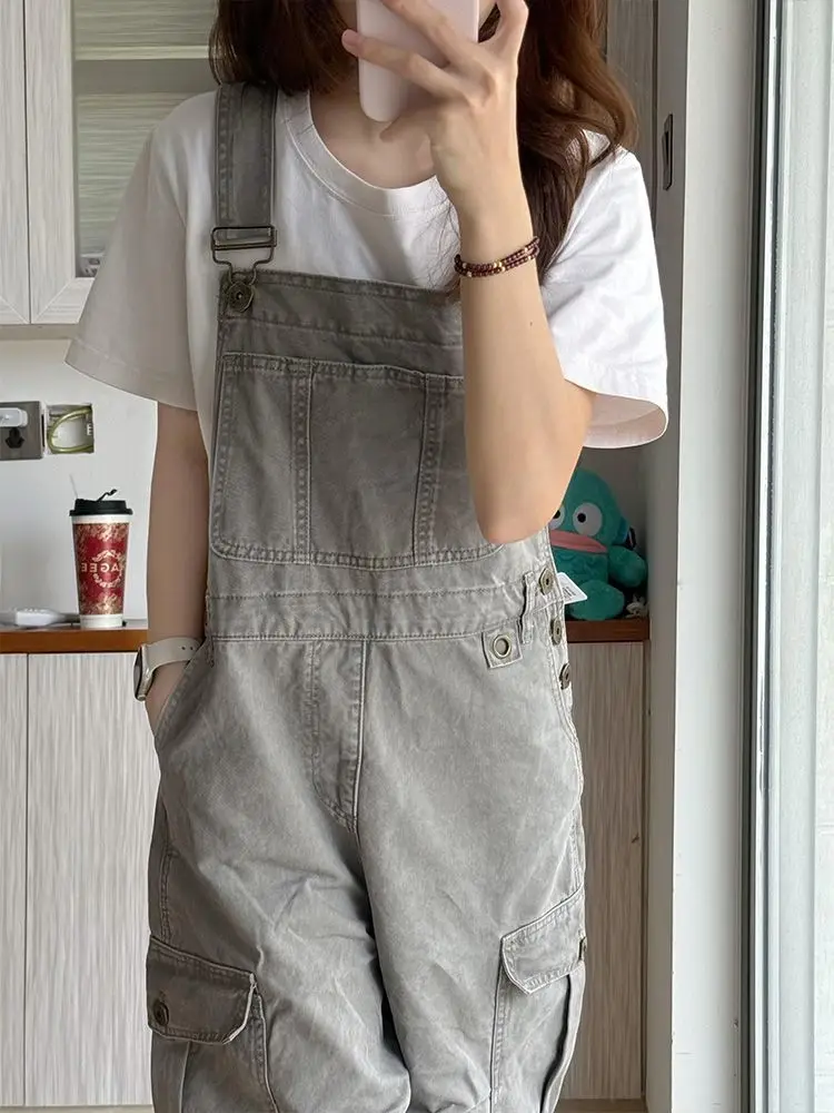 

Spring/summer Women's Denim Jumpsuit Loose High Waisted Overalls