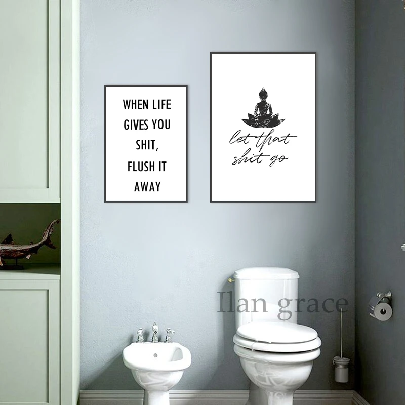 Toilet Rules Wall Art Canvas Painting Modern Funny Bathroom Rules Sign Poster Prints Toilet Humour Picture Bathroom Home Decor