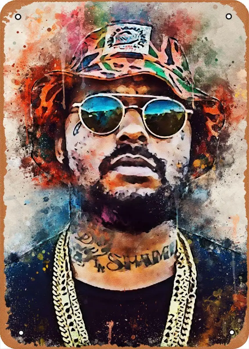 Rapper Music World ScHoolboy Q Metal Tin Sign Poster Vintage Art Wall Decor 12 x 8 inch sign