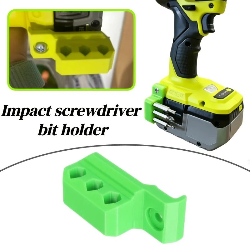 Ryobi 1pc Bit Holder with Belt Clip | Compatible Impact Driver & Wrench | Screw-On No Drilling Required for Tool Storage
