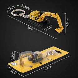 Diecast Mini Engineering Keychain Bulldozer Alloy Excavator Caterpillar D8T 320D 770 Loader 950M Excavator Tip Truck Model Toy