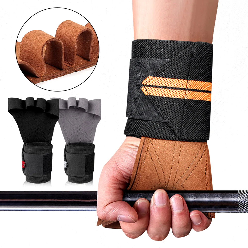 Workout Gloves Integrated Wrist Wraps Extra Grip No Calluses Weight Lifting Powerlifting Pull Ups Cross Training WODs Men Women