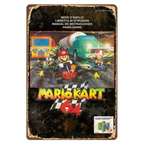 Kart 64 Retro Video Game Metal Poster Tin Sign 20*30cm