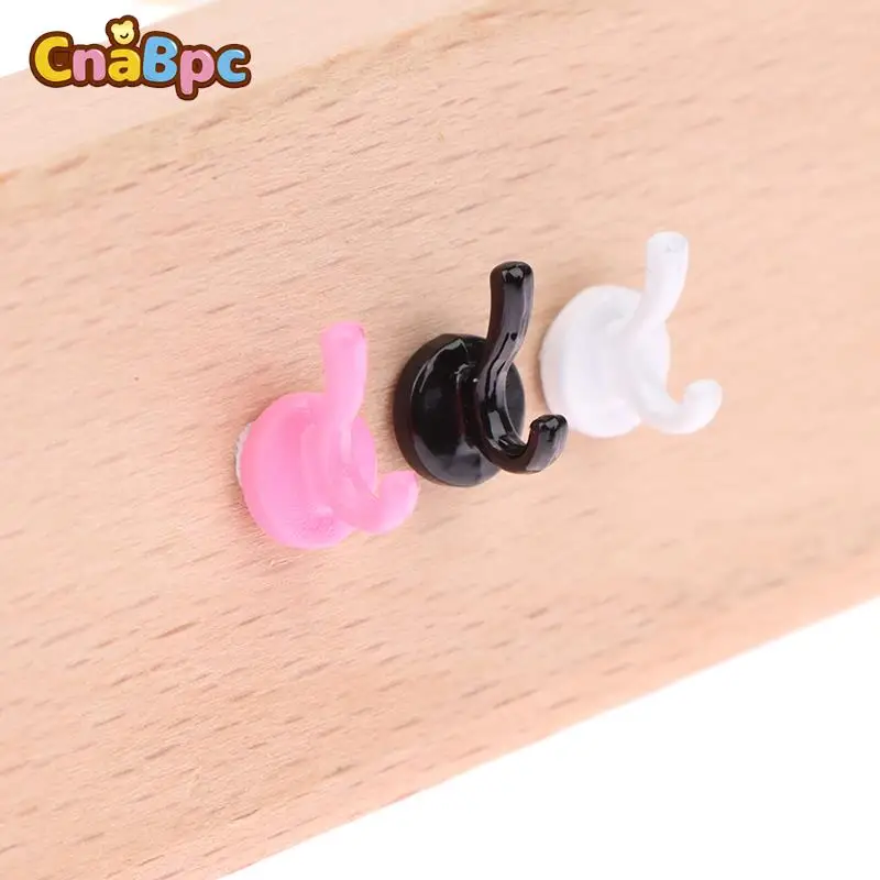 3Pcs Dollhouse Miniature Alloy Clothes Hat Hook Simulation Wall Hook Model For 1/12 Dolls House Life Scene Decor Accessories