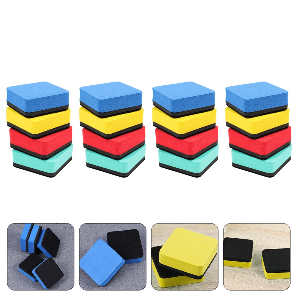 24 Pcs Square Whiteboard Eraser Classroom Erasers Mini Whiteboards Dry Magnetic Wall Calendar Chalk