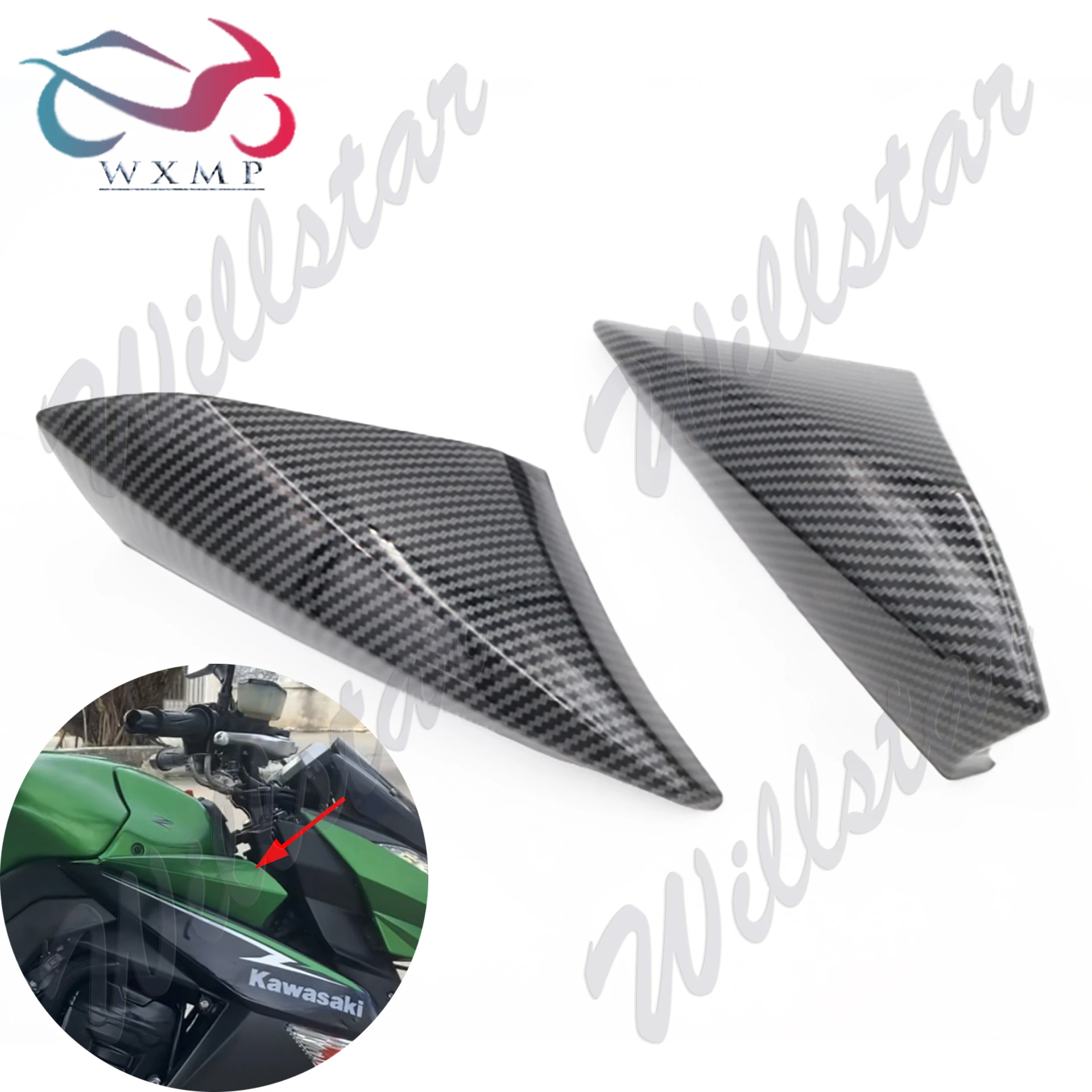 

Carbon Fiber Color Front Nose Headlight Housing Fairing HightLight Pattern For KAWASAKI Z1000 2010 - 2013