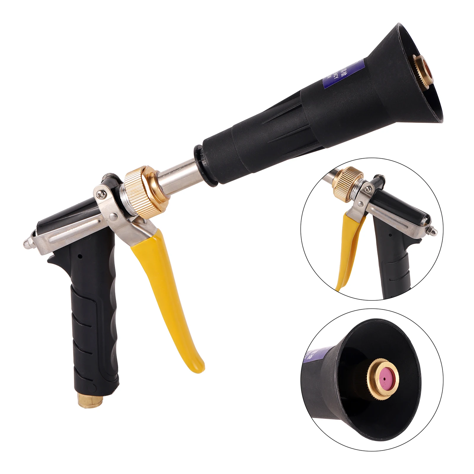 

High Pressure Atomising Sprayer With Windproof Water Garden Hose Nozzle Heavy Duty Metal Spray Gun Nozzle Sprinkler 28*13cm 1Pc