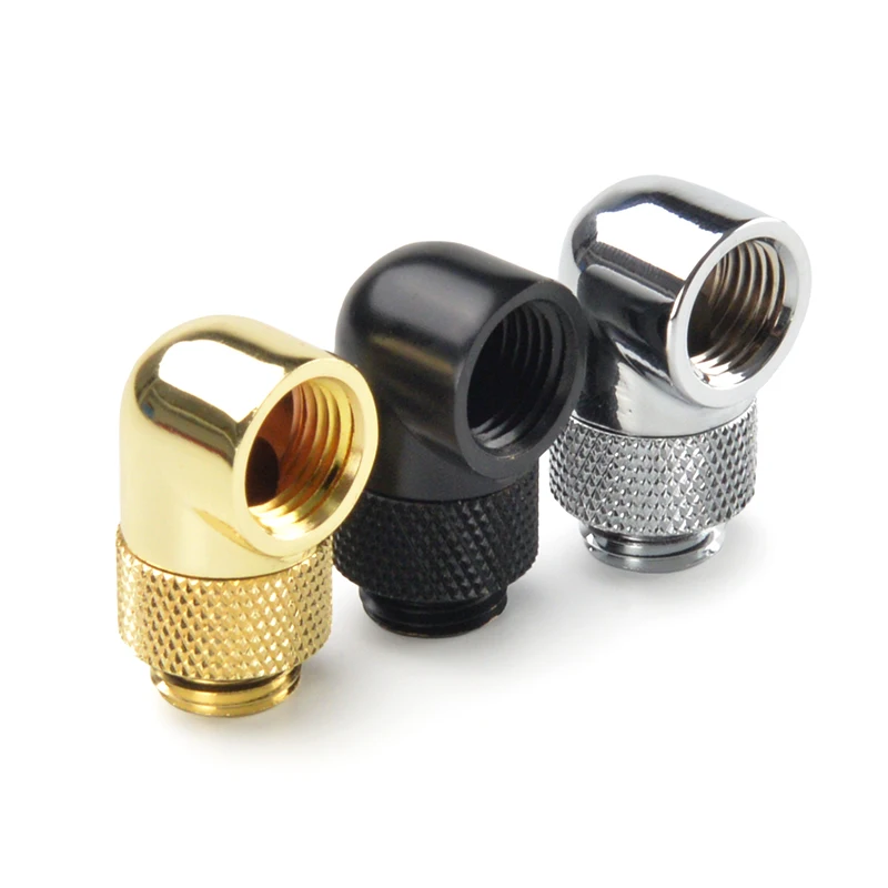 PC water cooling fitting 90 degree rotary elbow copper material G1/4 thread liquid cooling tube connector
