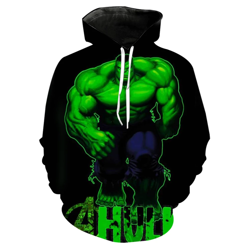 2025 New Autumn&Winter Men Marvel Comic Hero Hulk 3D Print Long Sleeve Pullover Hoodie Sports Sweater KID/Adult Casual Cosplay