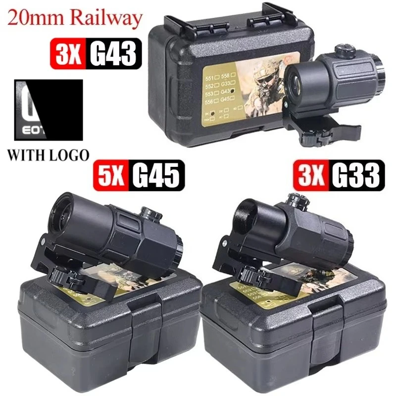 

Tactical Eot*ch G33 G43 G45 Fixed 3X 5X Magnifier Scope with Switch To Side Quick Detachable QD Mount Hunting Sight Fit Hunting