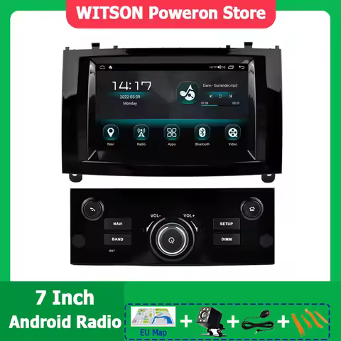 7" OEM Auto Radio Car Fit JBL Multimedia Stereo GPS CarPlay For Peugeot 407 2004 - 2011 No DVD Deck, Not Fit Fiber Optic