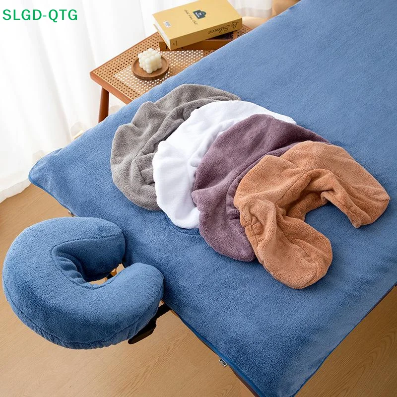 *U-Shaped Facial Pillow Cover Microfiber Face Cradle Covers Large Size Soft And Reusable Massage Headrest Cover Beauty Supplies